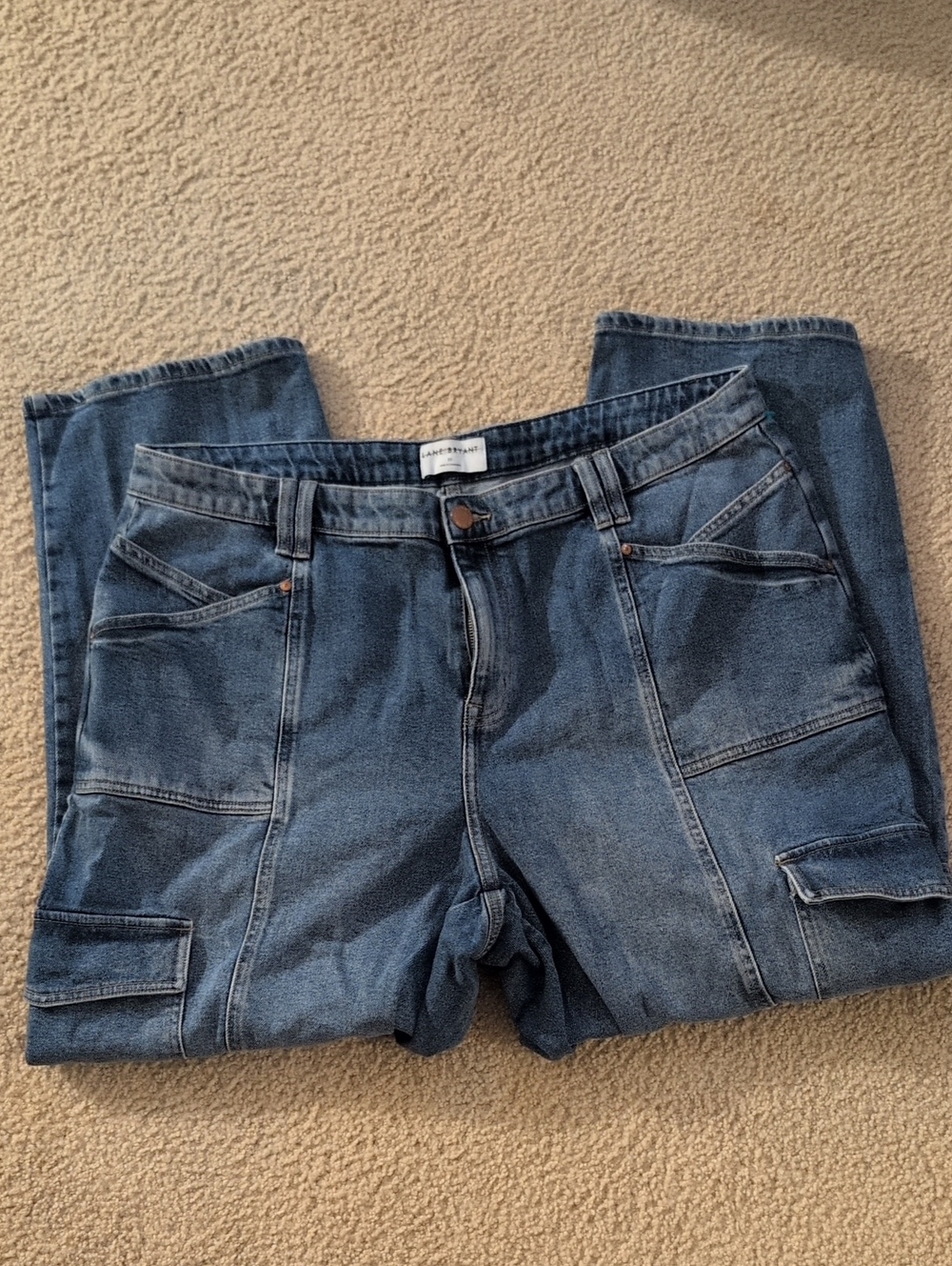 Lane Bryant Dark Blue Cargo Jeans